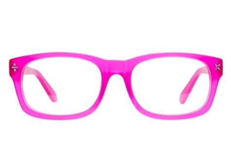 bright pink glasses frames.